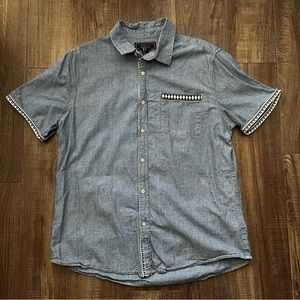 21 men Denim button up shirt size Large